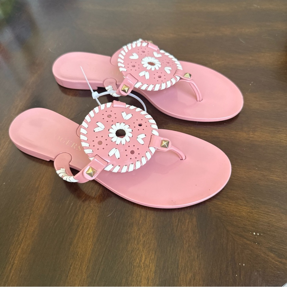 Jack Rogers Pink White Sandals